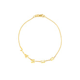 14k Yellow Gold Block Letter Name Bracelet